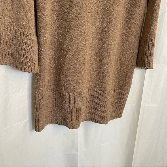Women’s Brown Long Wide Sleeve Sweater Mini Dress Size Small - Picture 4 of 14